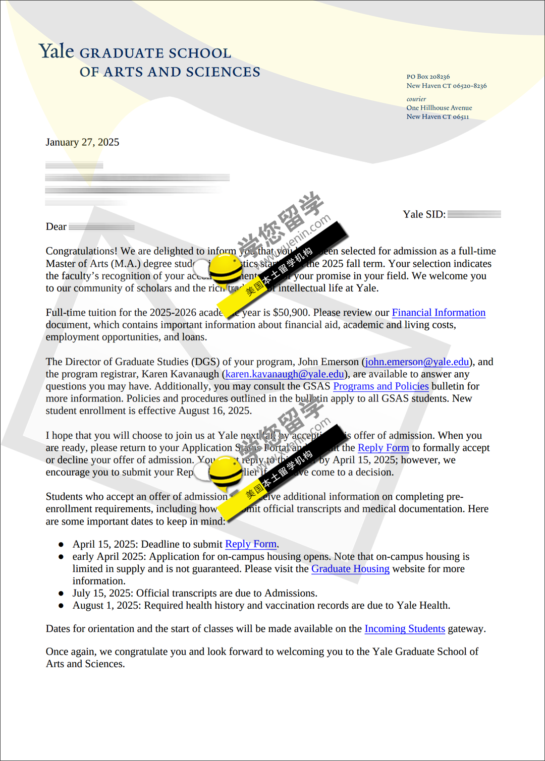 2025fall_耶鲁大学 统计学硕士offer直录！花落学您家！